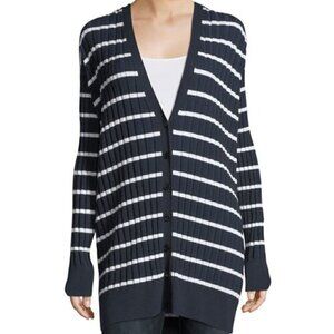 Alexander Wang,T by Alexander Wang Striped Ribbed Long Cardigan Sweater size M